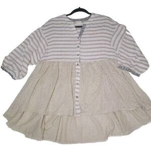 Hyku Top Blouse Womens Small Tiered Boho Bell Sleeve Babydoll Flowy Oversized